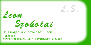 leon szokolai business card
